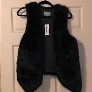 Black fur vest